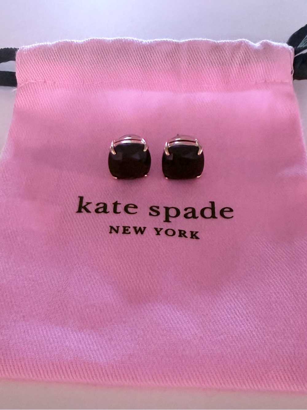 Kate Spade Black Cushion Stud Earrings